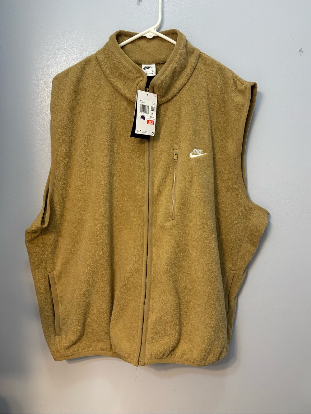 NWT Nike Men's Club Therma-FIT Winterized Fleece Vest Beige XXL NWT